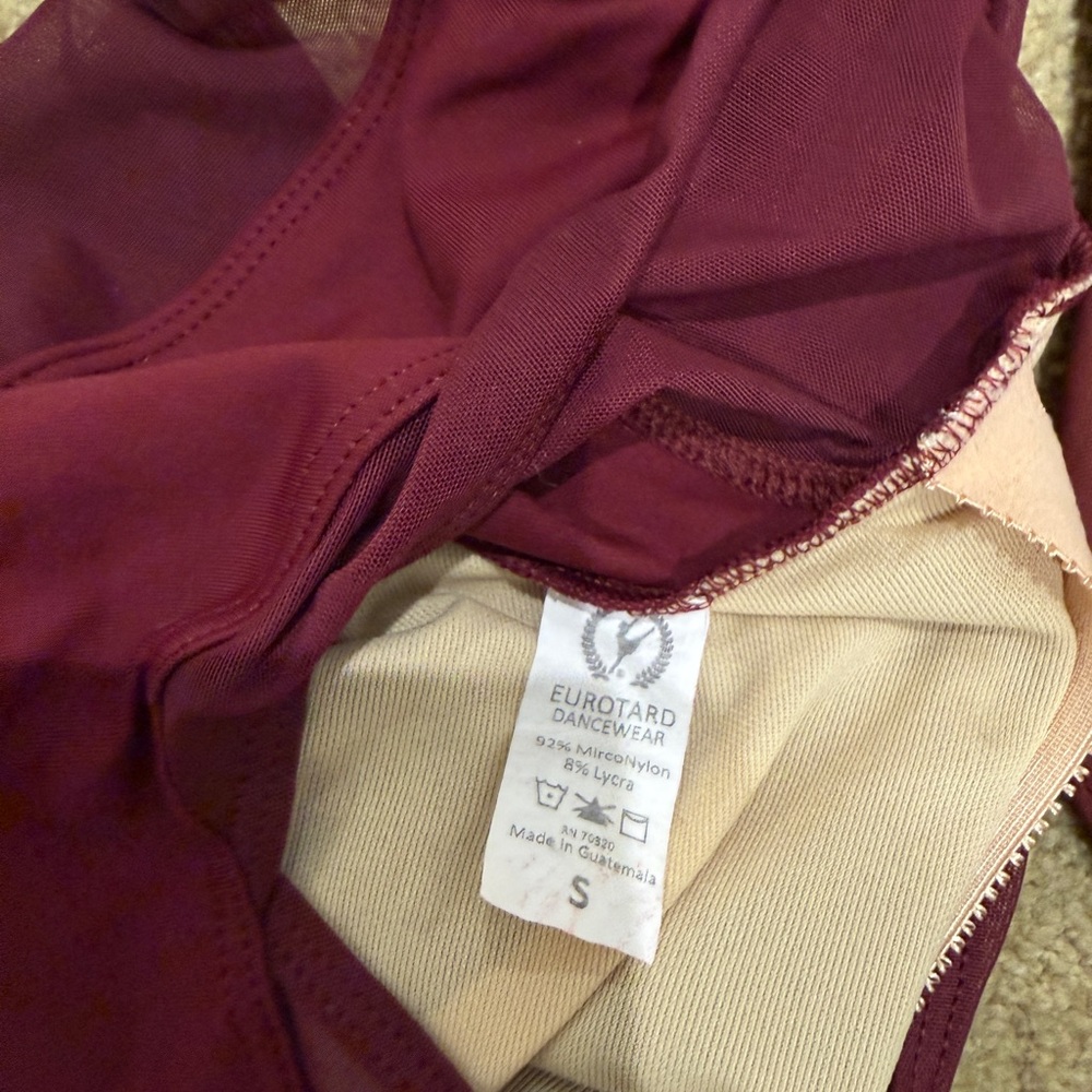 Burgundy Leotard Set, Eurotard dance wear (size s) and Wear Moi (size XS) - Picture 4 of 5